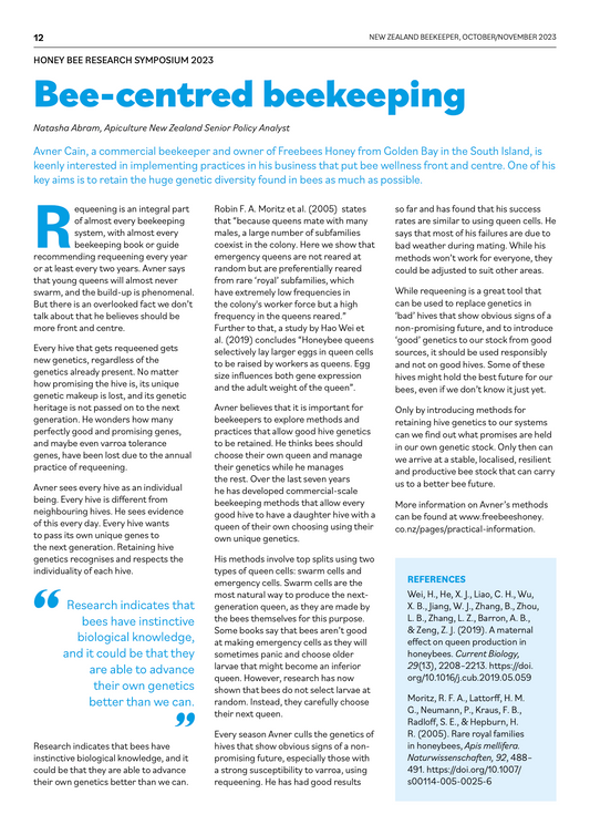 Bee-Centred Beekeeping Article